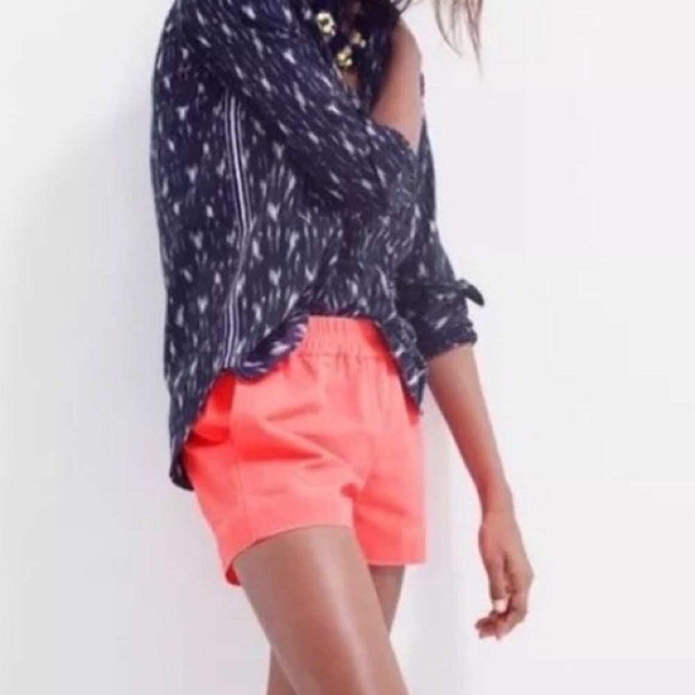 J. Crew Neon Cotton Faille Pull-on Shorts. Small